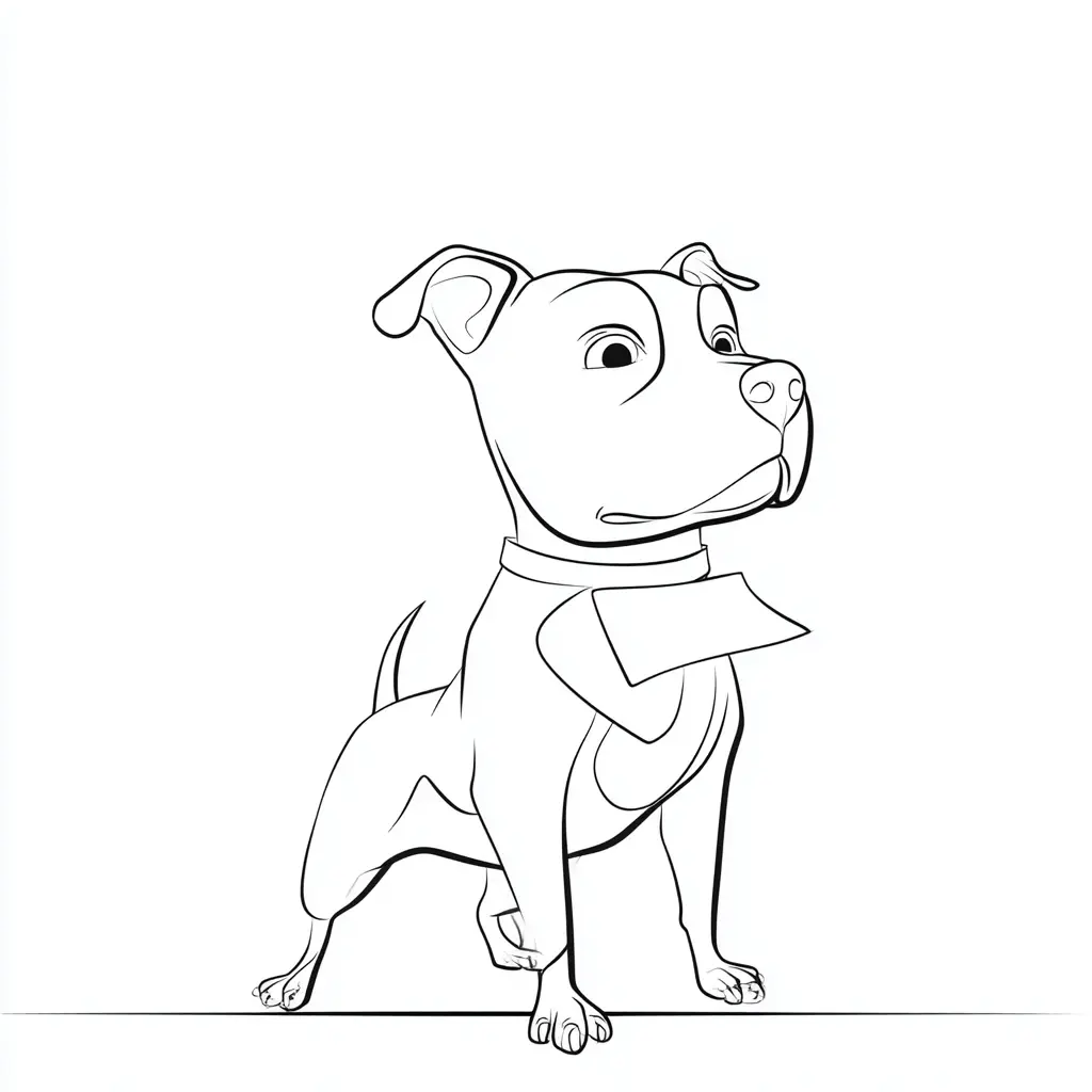 Dibujo de pit bull terrier diseño caricatura para colorear Dibujo de pit bull terrier diseño caricatura para colorear