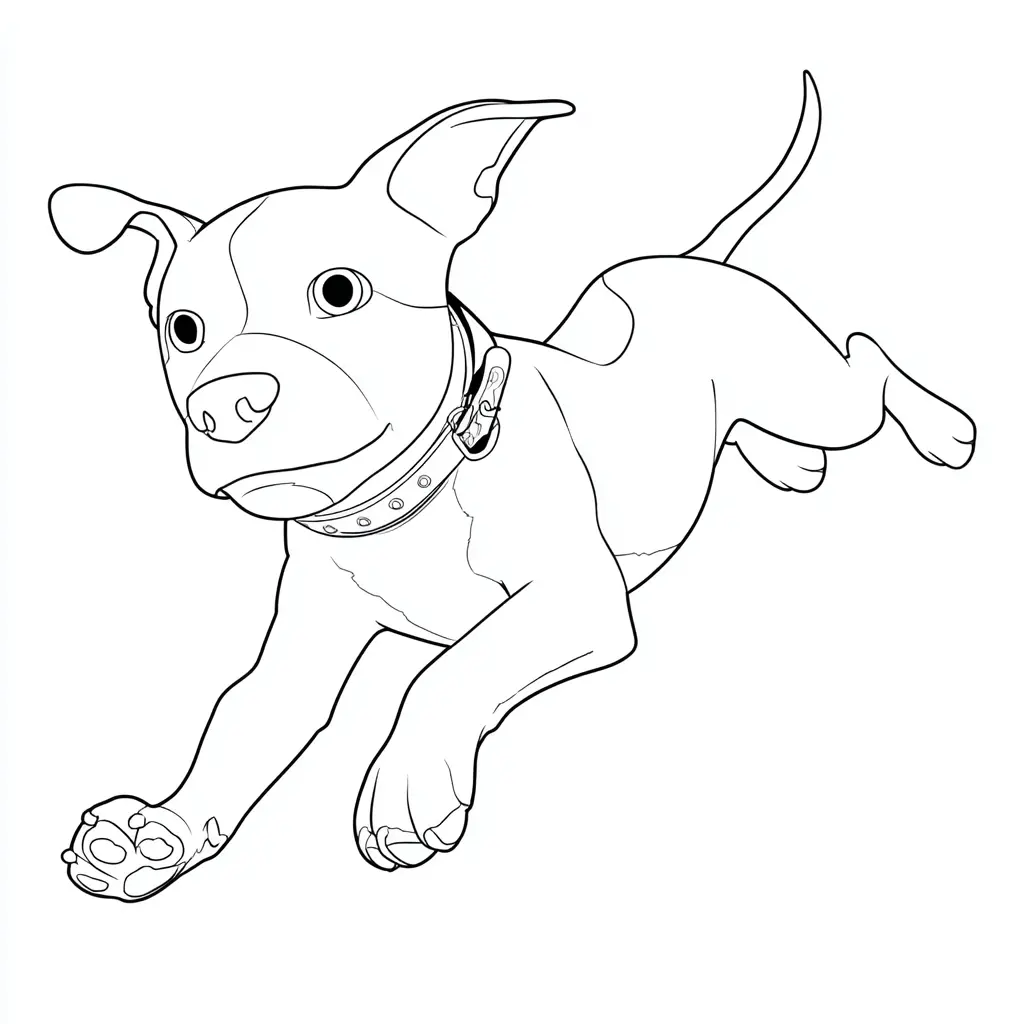 Dibujo de pit bull terrier veloz para colorear Dibujo de pit bull terrier veloz para colorear