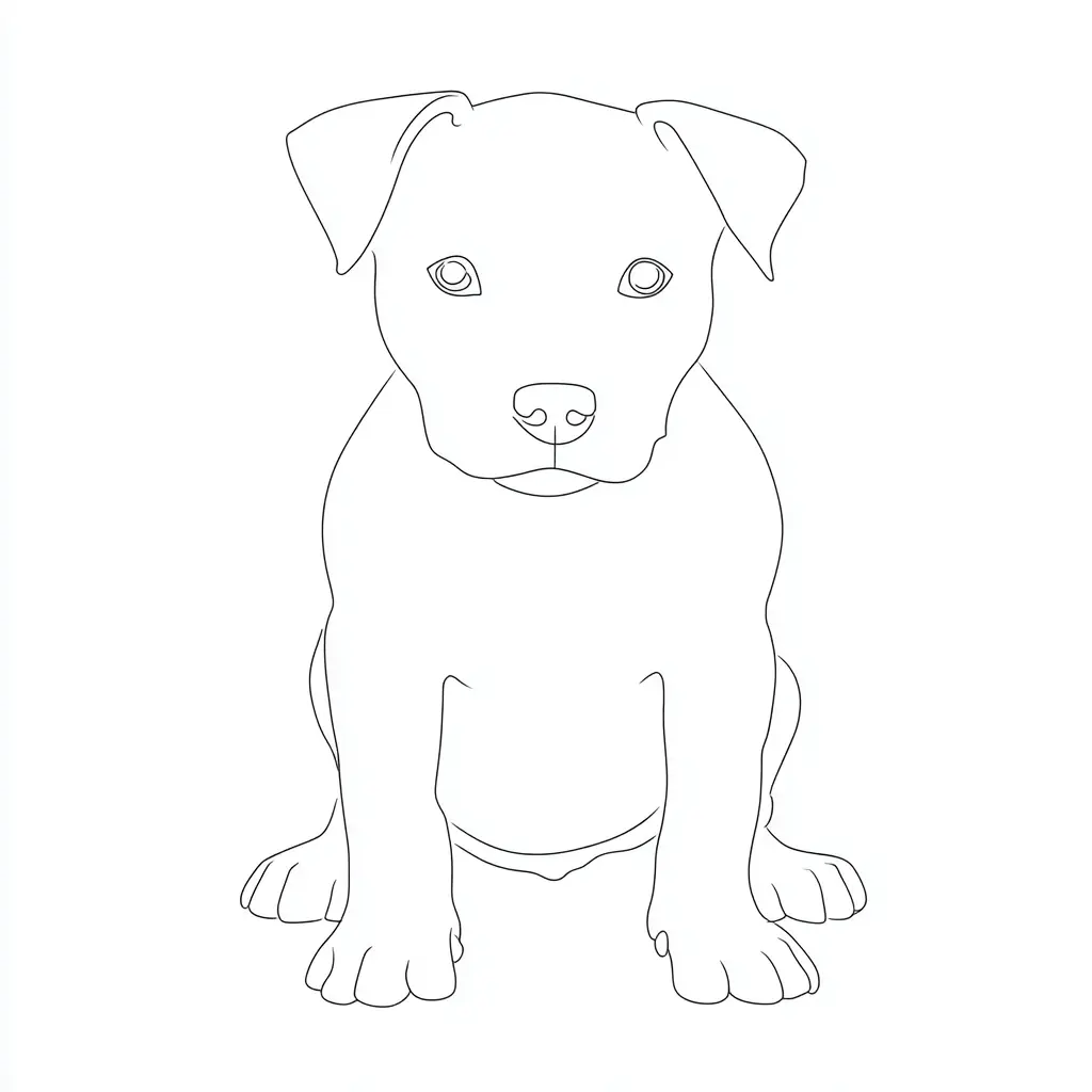 Dibujo de trazo fino de pit bull terrier para colorear Dibujo de trazo fino de pit bull terrier para colorear