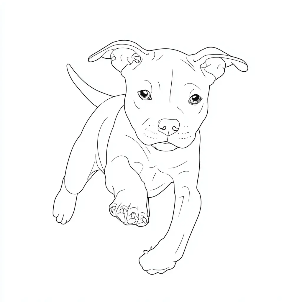 Dibujo de pit bull terrier de líneas finas para colorear Dibujo de pit bull terrier de líneas finas para colorear