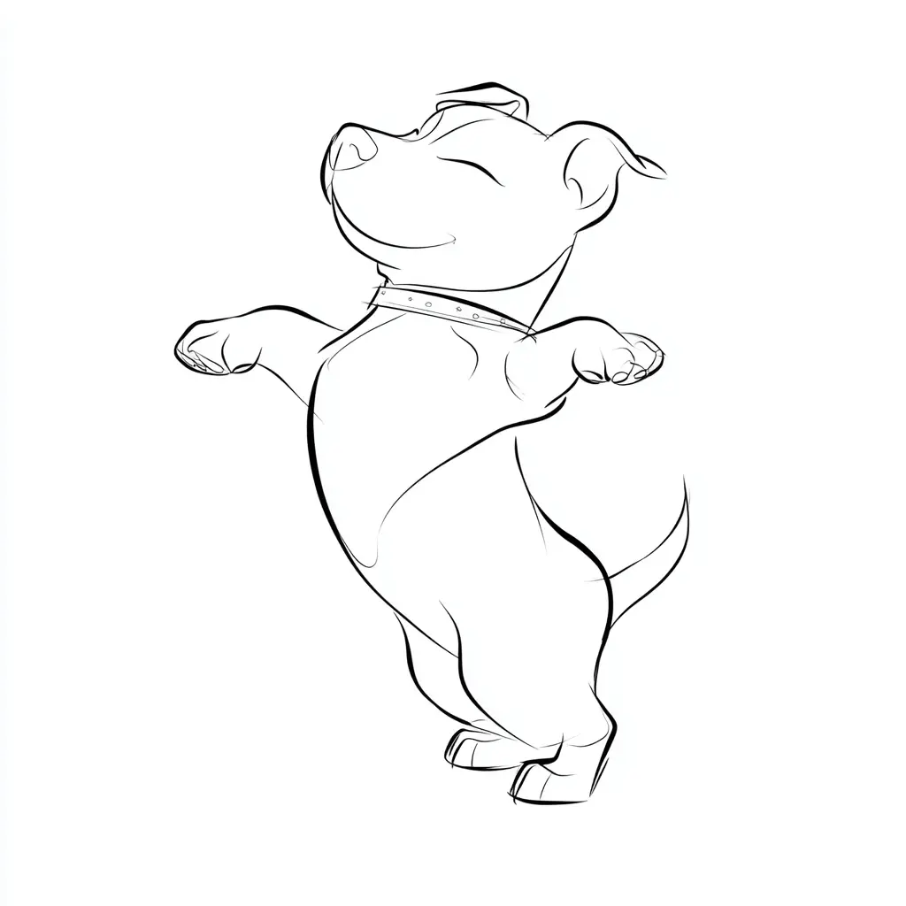 Dibujo de pit bull terrier de dibujos animados para colorear Dibujo de pit bull terrier de dibujos animados para colorear
