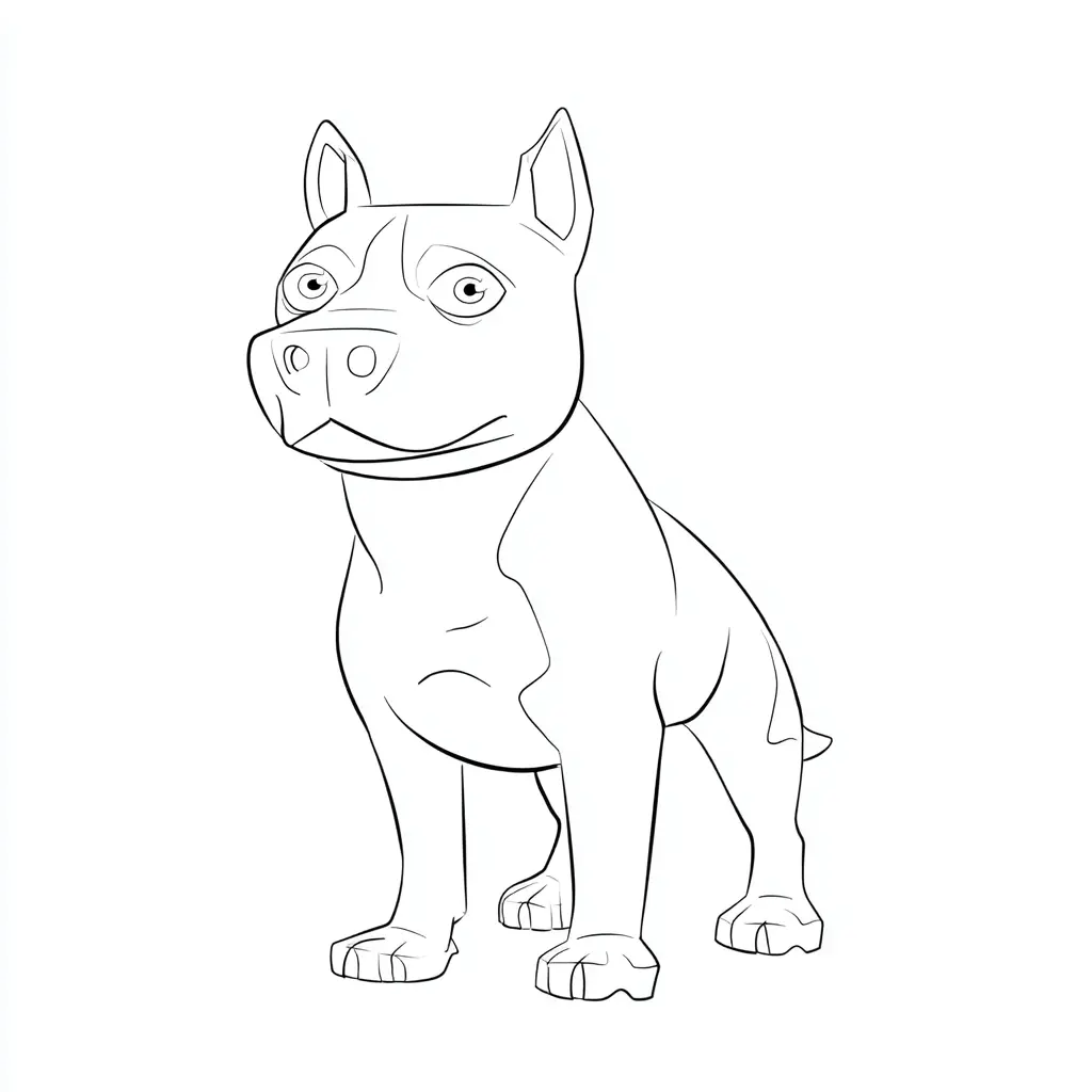 Dibujo de diseño simple de pit bull terrier para colorear Dibujo de diseño simple de pit bull terrier para colorear