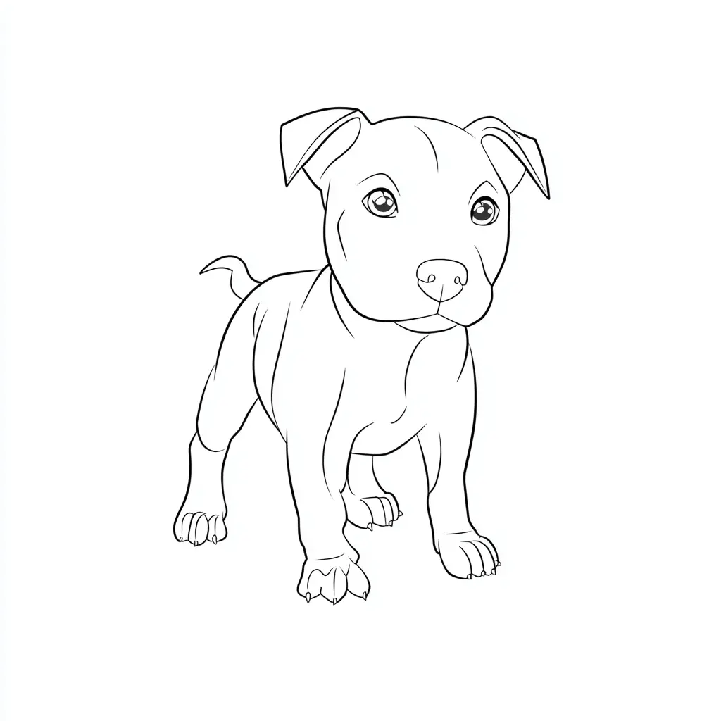 Dibujo de cachorro de pit bull terrier para colorear Dibujo de cachorro de pit bull terrier para colorear