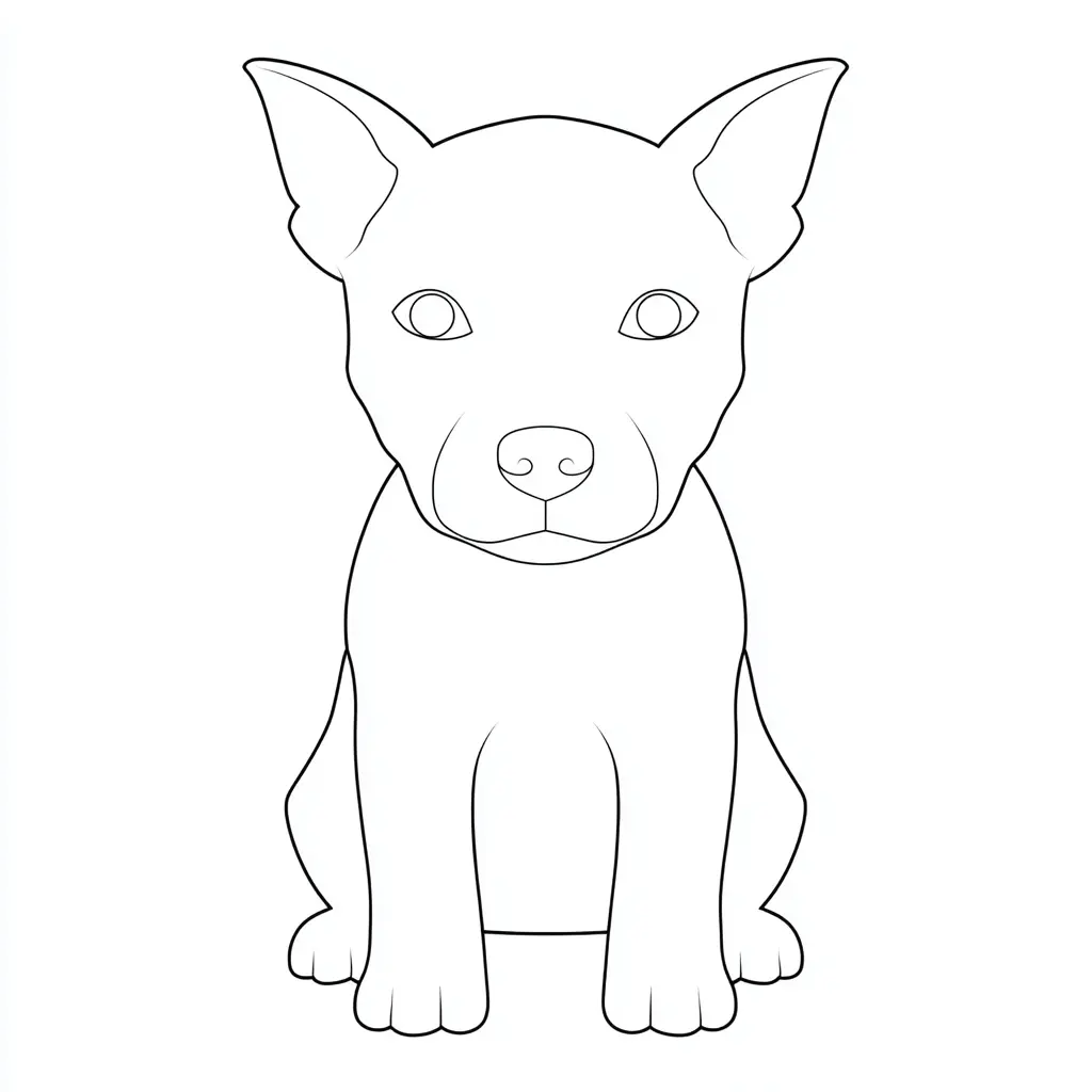 Dibujo de contorno fácil de pit bull terrier para colorear Dibujo de contorno fácil de pit bull terrier para colorear