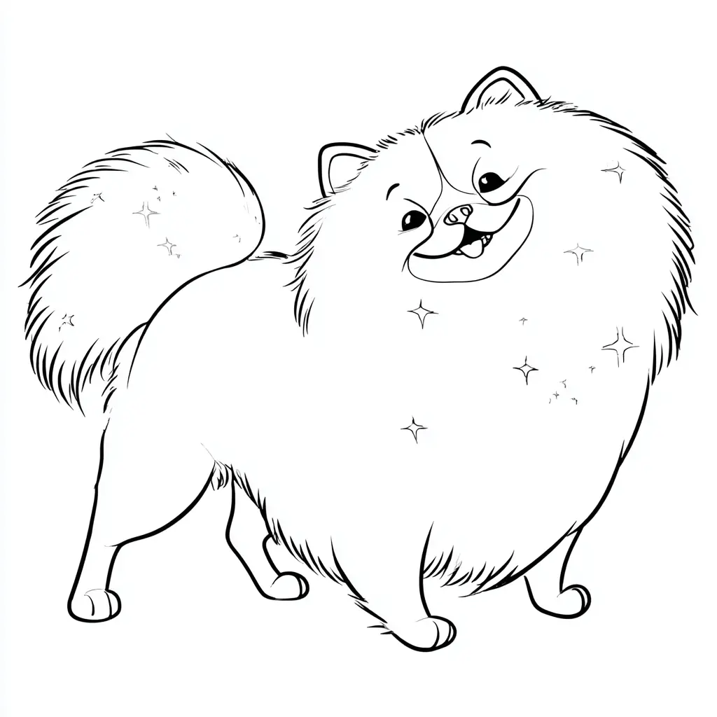 Dibujo de pomerania fantástico para colorear Dibujo de pomerania fantástico para colorear