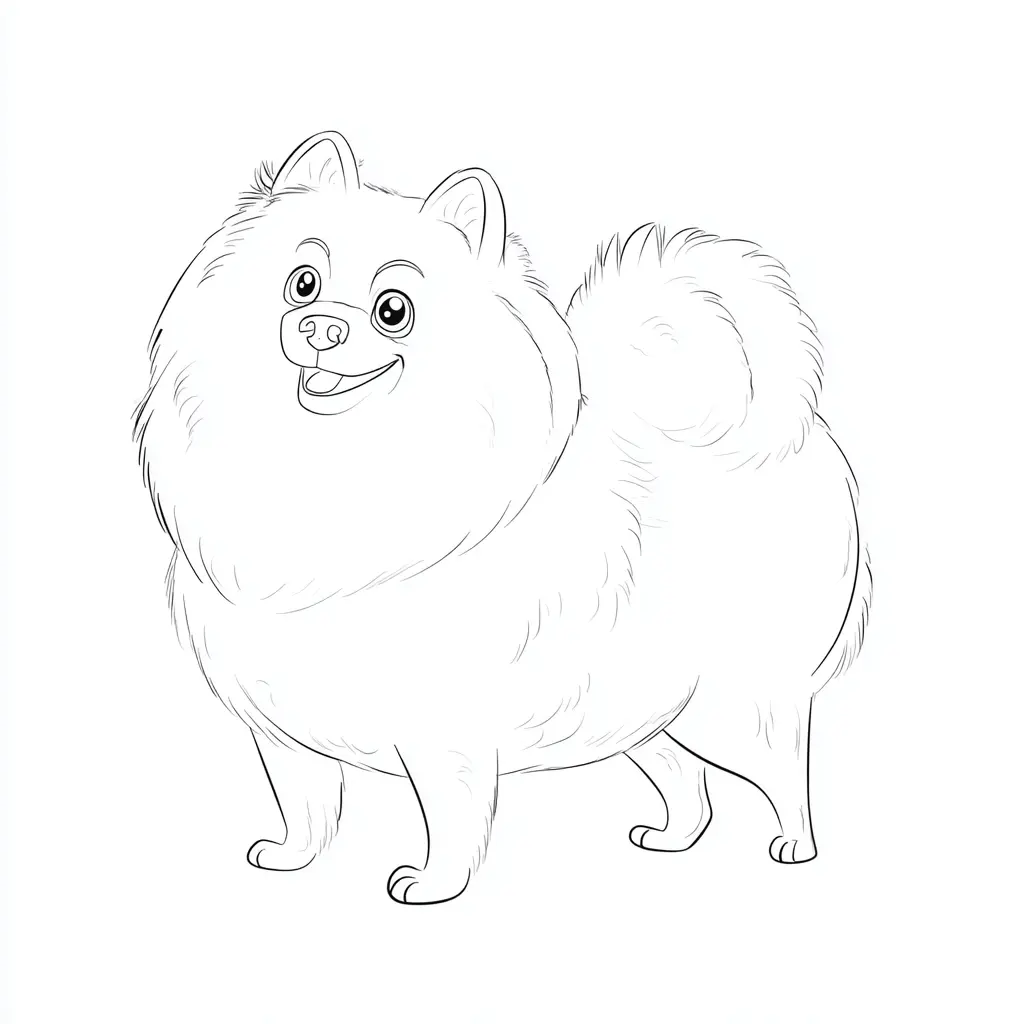 Dibujo de pomerania a lápiz para colorear Dibujo de pomerania a lápiz para colorear