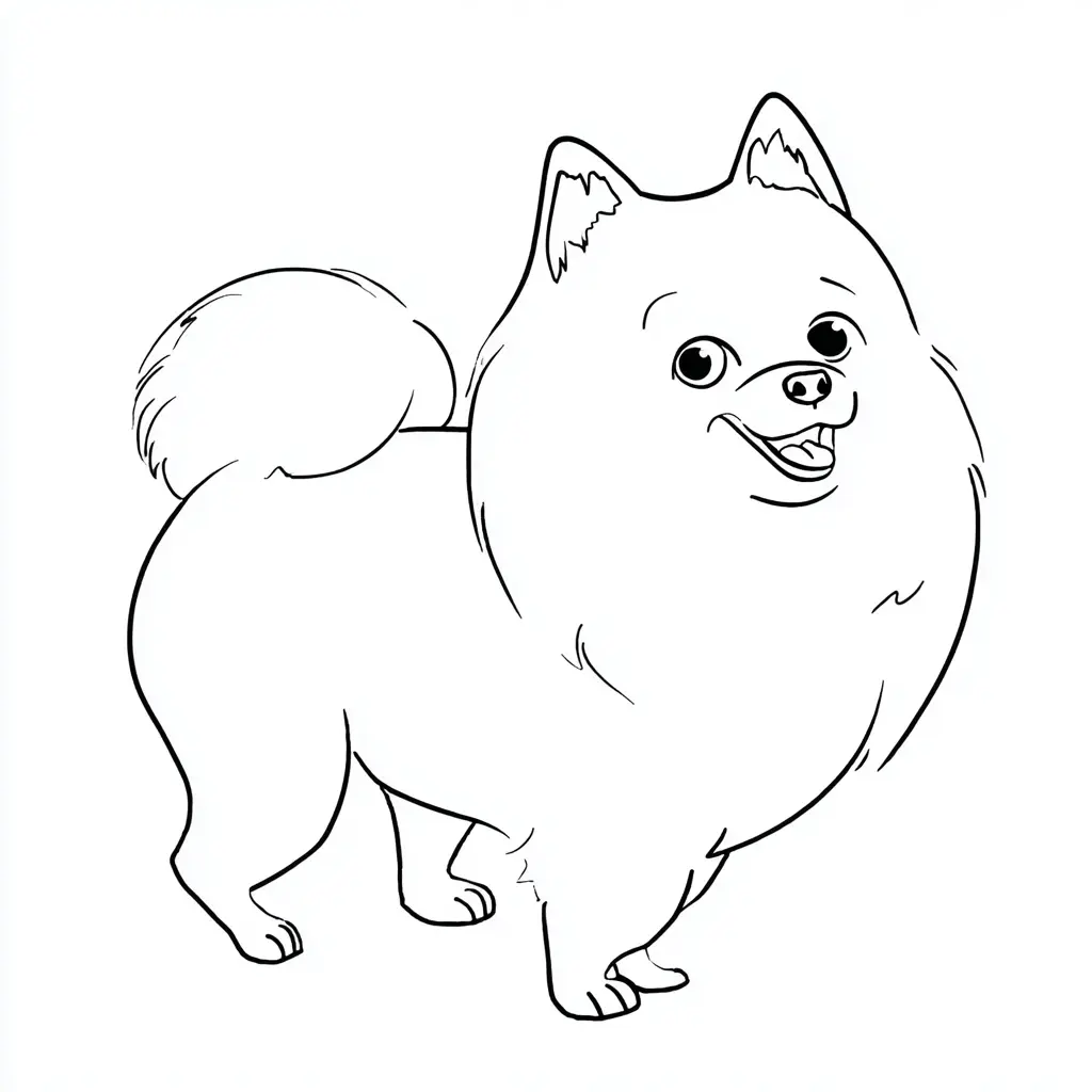 Dibujo de pomerania arte lineal para colorear Dibujo de pomerania arte lineal para colorear