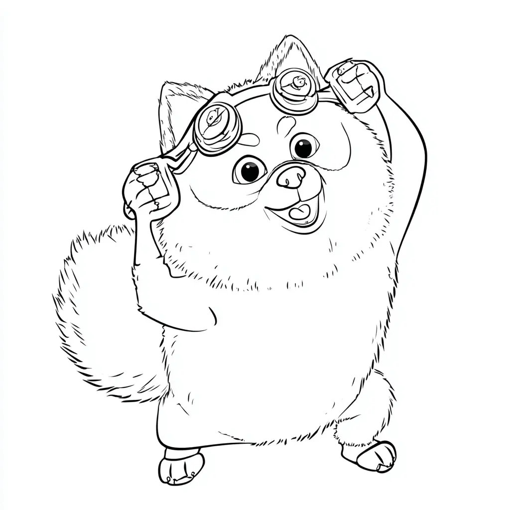 Dibujo de personaje cartoon de pomerania para colorear Dibujo de personaje cartoon de pomerania para colorear