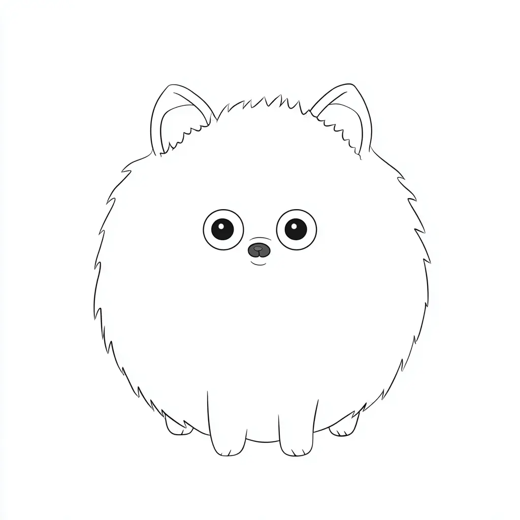 Dibujo de pomerania infantil simple para colorear Dibujo de pomerania infantil simple para colorear