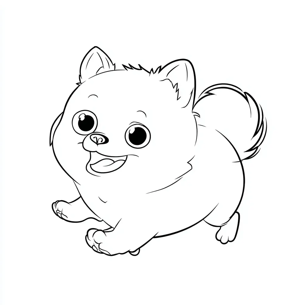Dibujo de cachorro de pomerania cartoon para colorear Dibujo de cachorro de pomerania cartoon para colorear