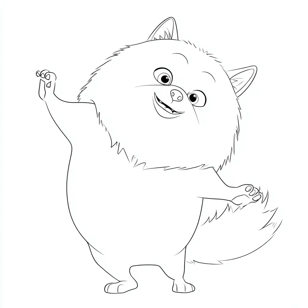 Dibujo de trazo fino de pomerania cartoon para colorear Dibujo de trazo fino de pomerania cartoon para colorear