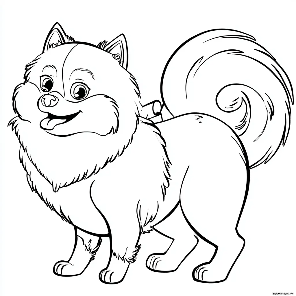 Dibujo de pomerania de líneas cerradas para colorear Dibujo de pomerania de líneas cerradas para colorear