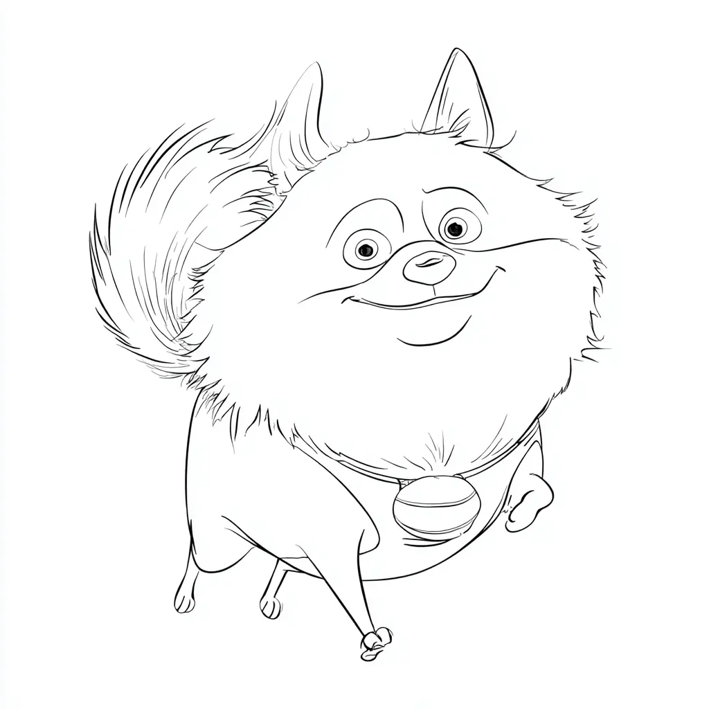 Dibujo de pomerania ilustración animada para colorear Dibujo de pomerania ilustración animada para colorear