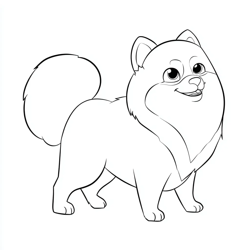 Dibujo de pomerania lineal cartoon para colorear Dibujo de pomerania lineal cartoon para colorear