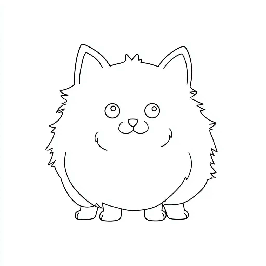 Dibujo de pomerania infantil fácil para colorear Dibujo de pomerania infantil fácil para colorear