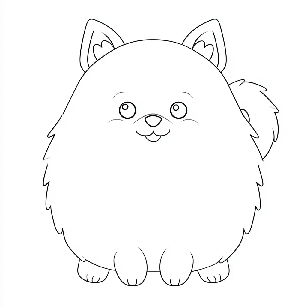 Dibujo de pomerania infantil sencillo para colorear Dibujo de pomerania infantil sencillo para colorear