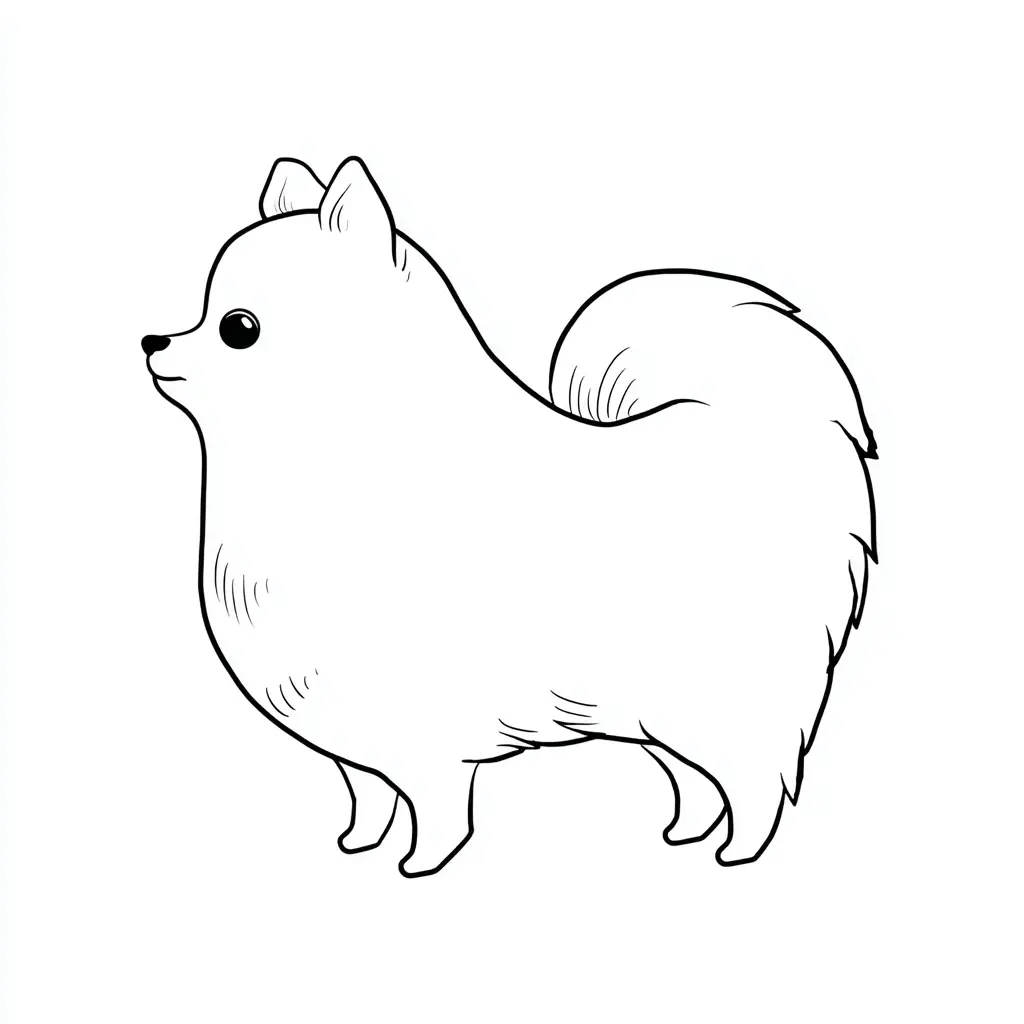 Dibujo de figura de perfil de pomerania para colorear Dibujo de figura de perfil de pomerania para colorear