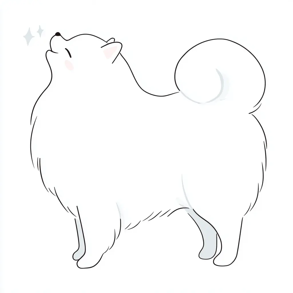 Dibujo de perfil de lindo pomerania para colorear Dibujo de perfil de lindo pomerania para colorear