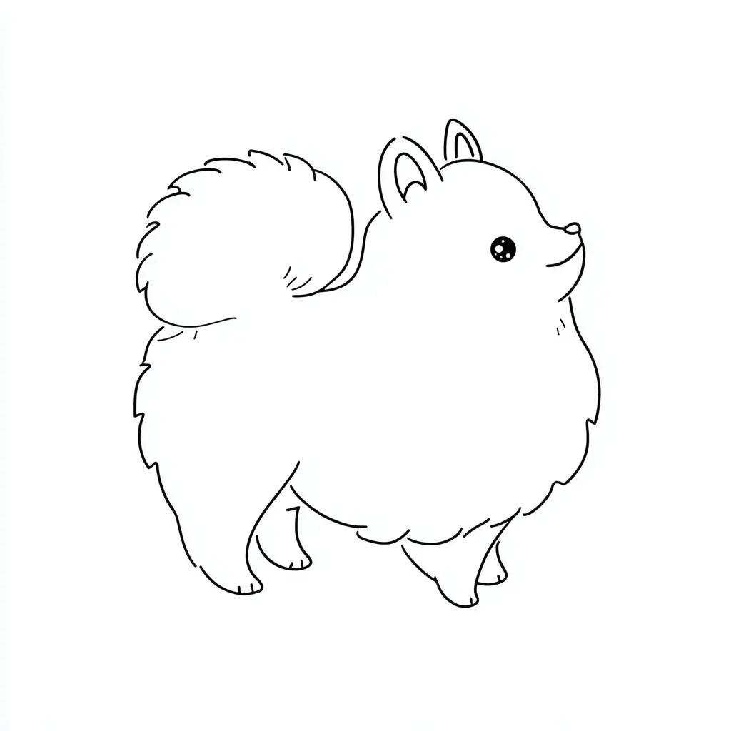 Dibujo de perfil de cachorro pomerania para colorear Dibujo de perfil de cachorro pomerania para colorear