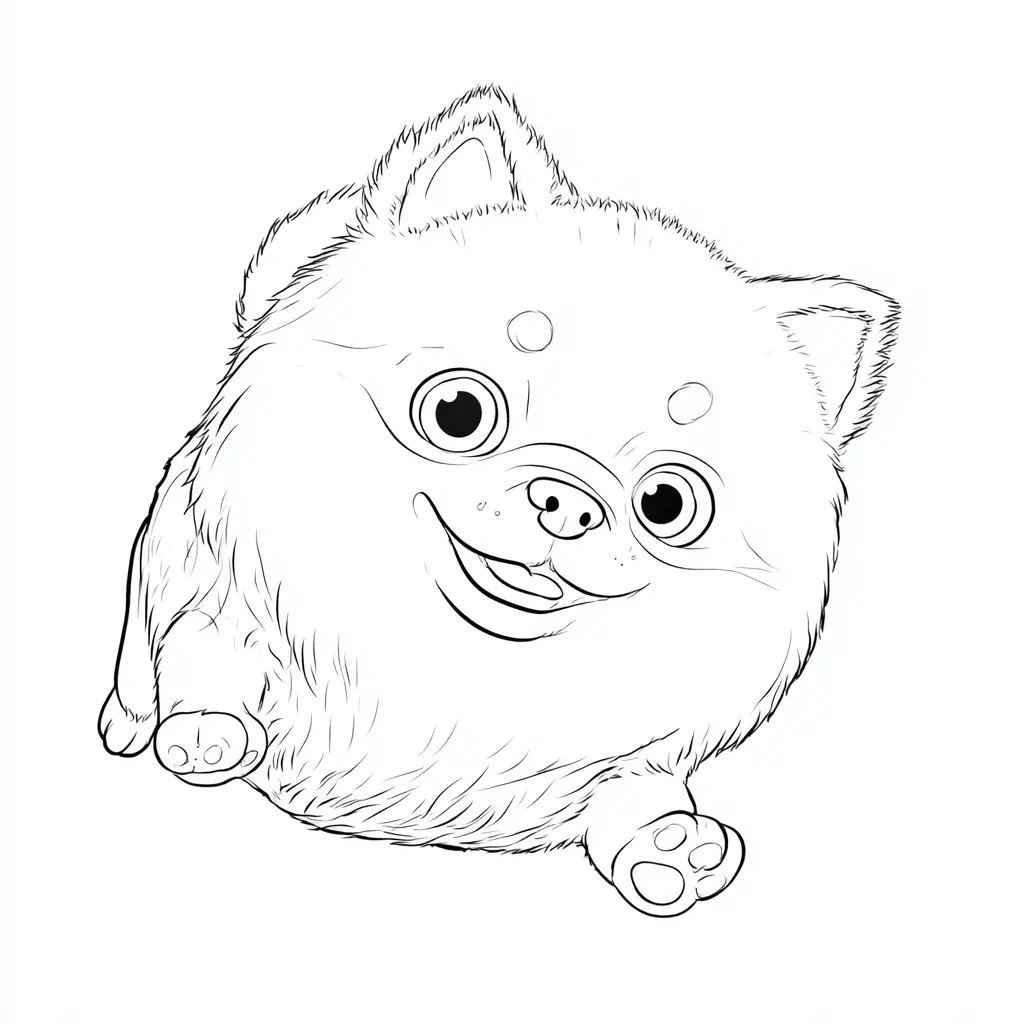 Dibujo de pomerania chibi saltando para colorear Dibujo de pomerania chibi saltando para colorear
