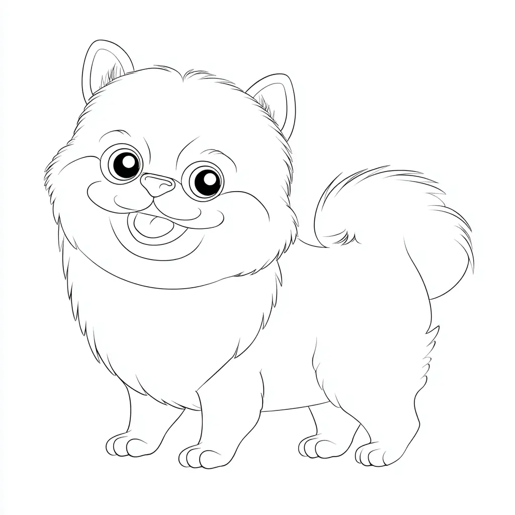 Dibujo de pomerania sencillo con detalles para colorear Dibujo de pomerania sencillo con detalles para colorear