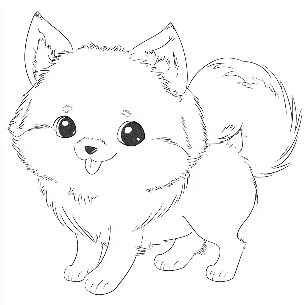 Dibujo de cachorro de pomerania para colorear Dibujo de cachorro de pomerania para colorear