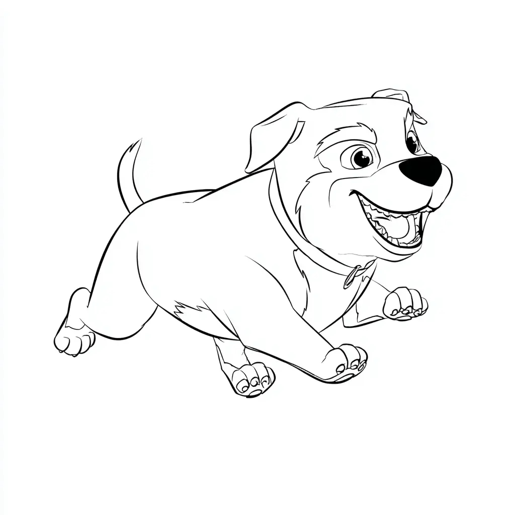 Dibujo de rottweiler animado corriendo para colorear Dibujo de rottweiler animado corriendo para colorear