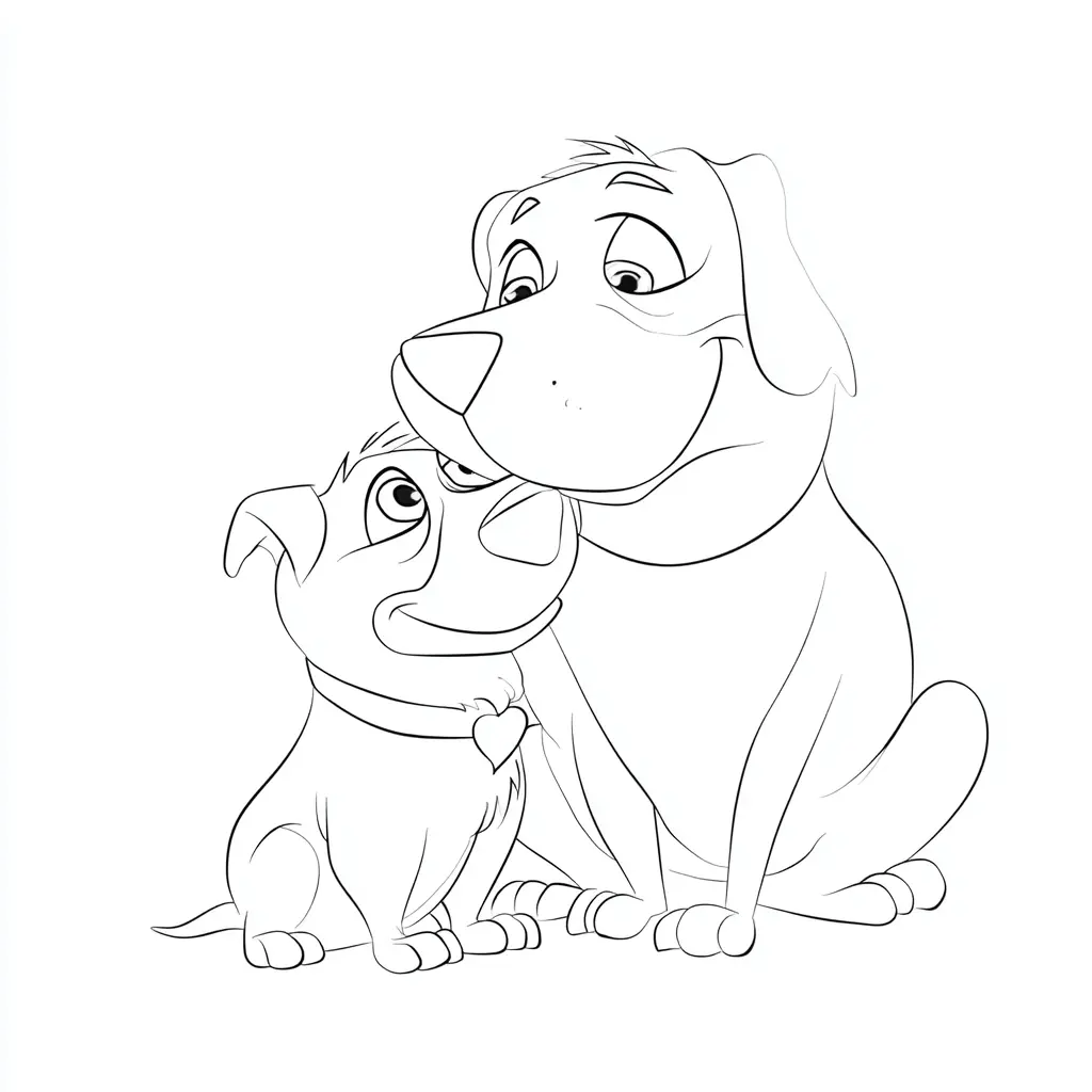 Dibujo de pareja cómica de rottweiler para colorear Dibujo de pareja cómica de rottweiler para colorear