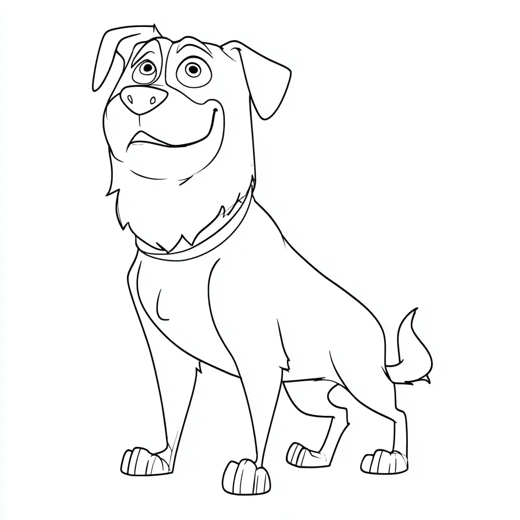 Dibujo de rottweiler cartoon sonriente para colorear Dibujo de rottweiler cartoon sonriente para colorear