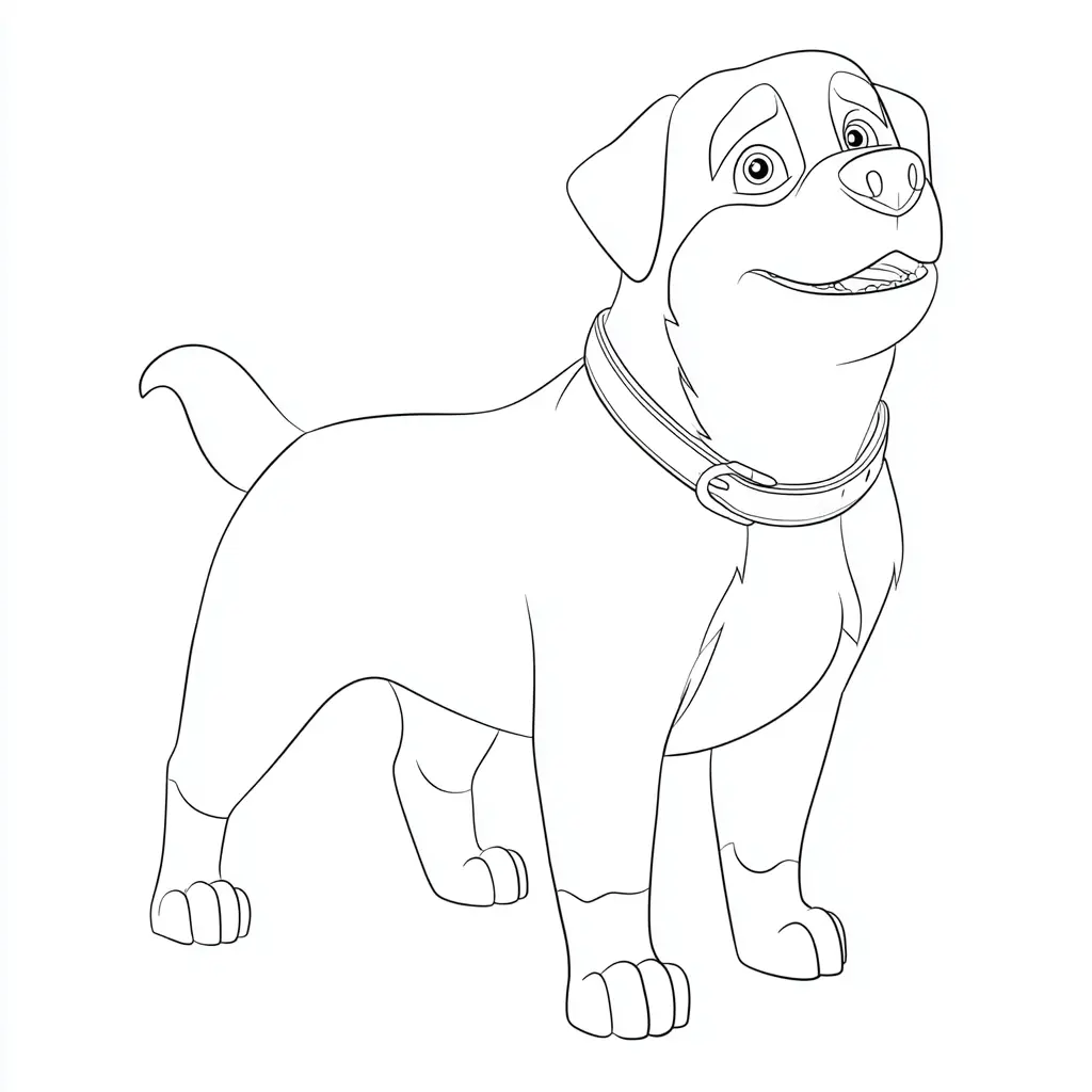 Dibujo de rottweiler de dibujos animados para colorear Dibujo de rottweiler de dibujos animados para colorear
