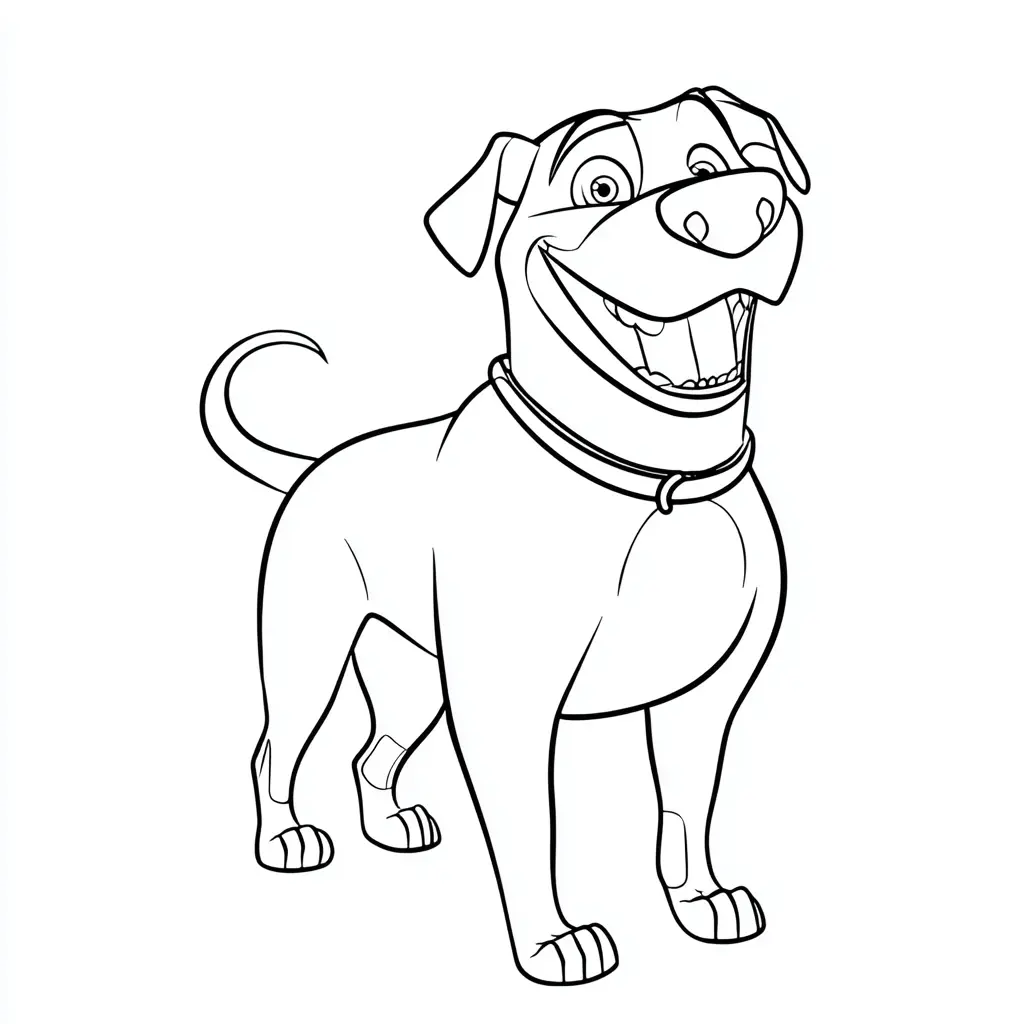 Dibujo de rottweiler cartoon amigable para colorear Dibujo de rottweiler cartoon amigable para colorear