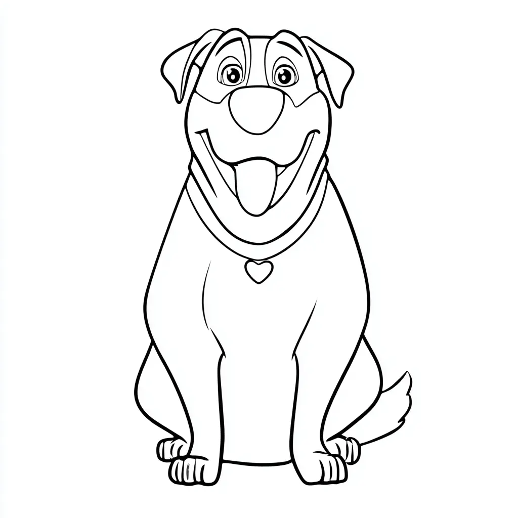 Dibujo de rottweiler cartoon cariñoso para colorear Dibujo de rottweiler cartoon cariñoso para colorear