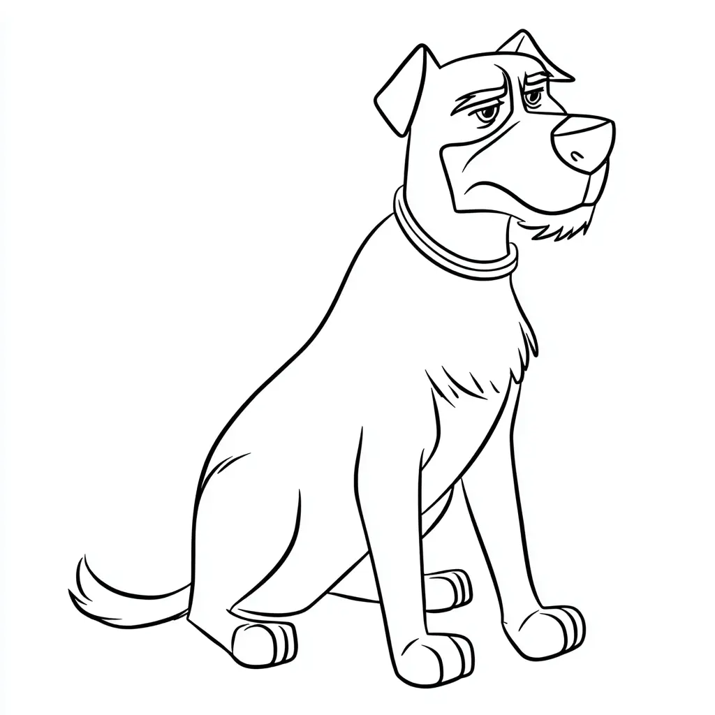 Dibujo de rottweiler cartoon sentado para colorear Dibujo de rottweiler cartoon sentado para colorear