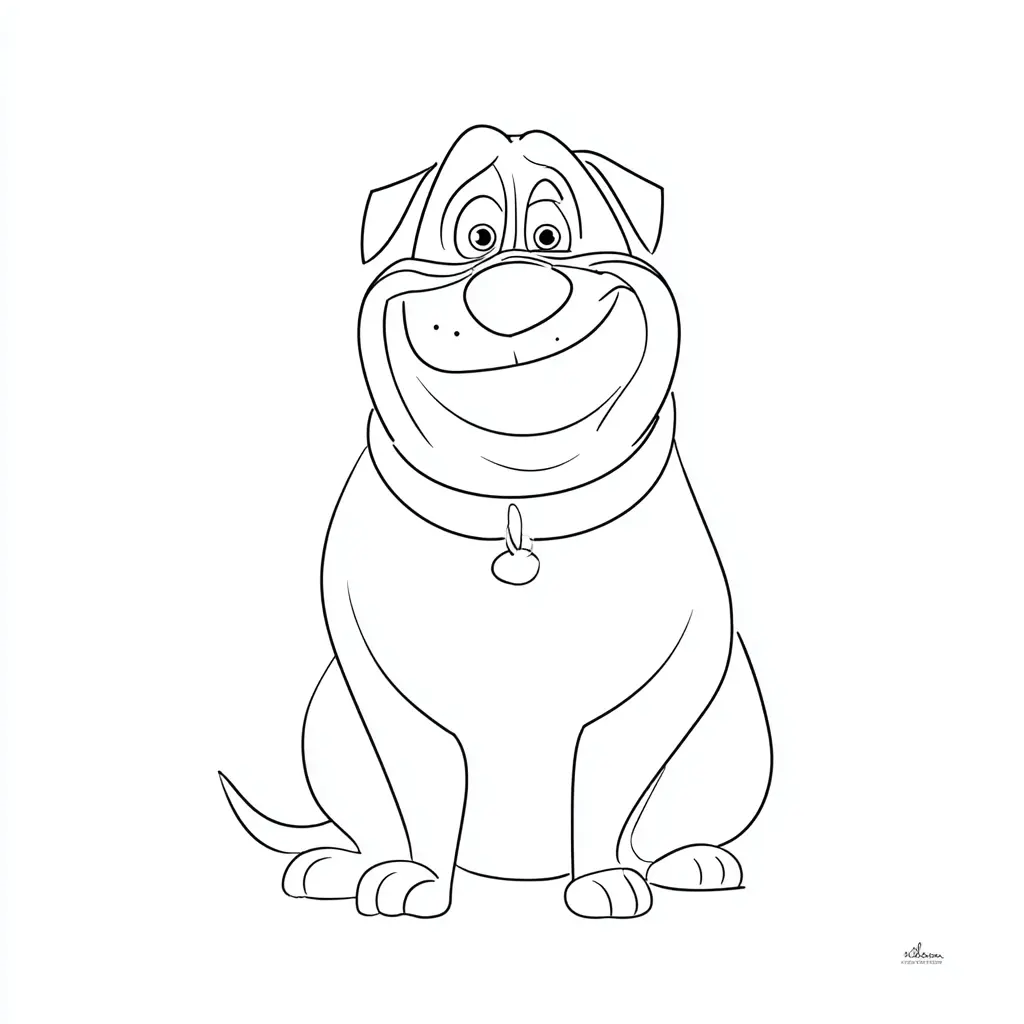 Dibujo de rottweiler bonachón cartoon para colorear Dibujo de rottweiler bonachón cartoon para colorear