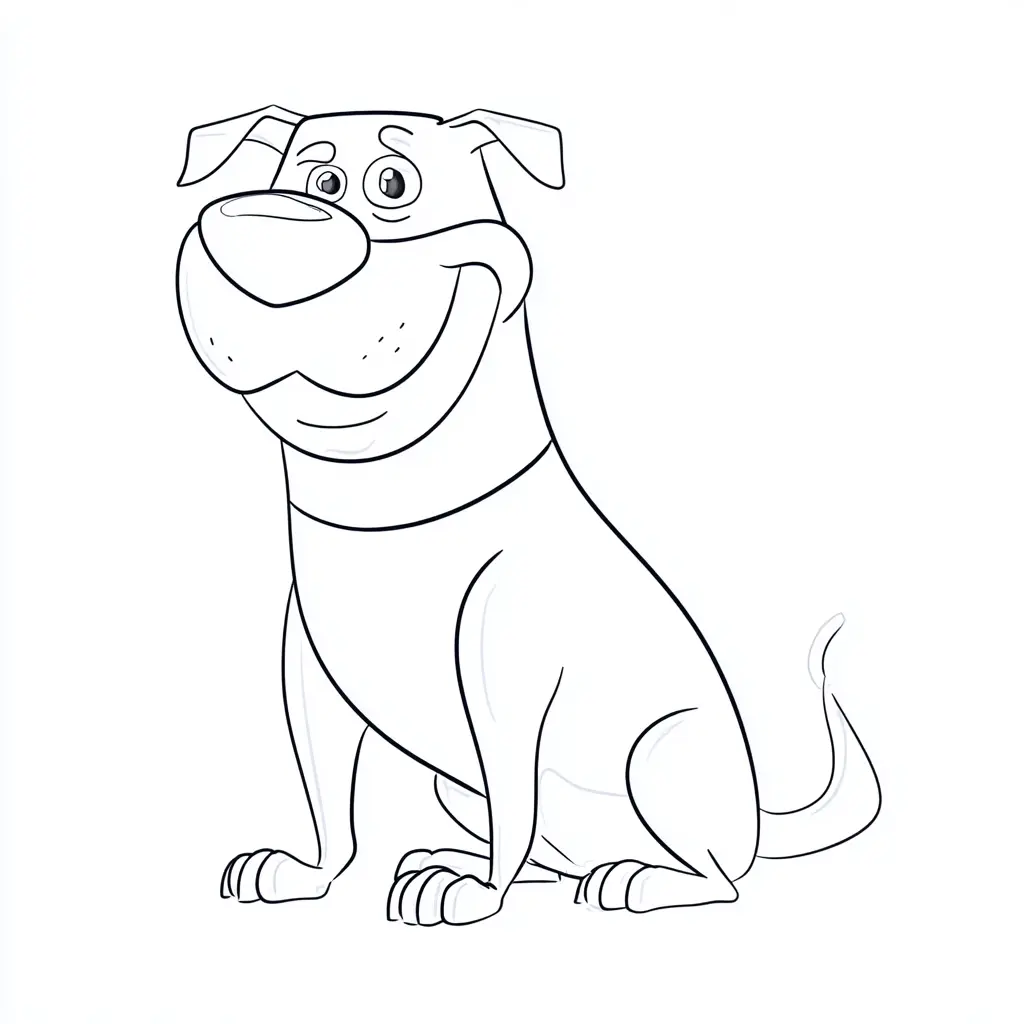 Dibujo de rottweiler caricaturesco para colorear Dibujo de rottweiler caricaturesco para colorear