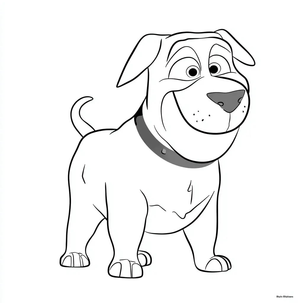 Dibujo de rottweiler ilustración infantil para colorear Dibujo de rottweiler ilustración infantil para colorear