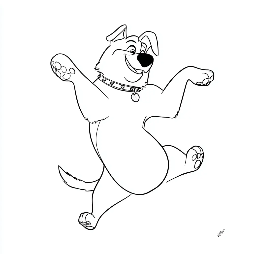 Dibujo de pose cómico de rottweiler para colorear Dibujo de pose cómico de rottweiler para colorear