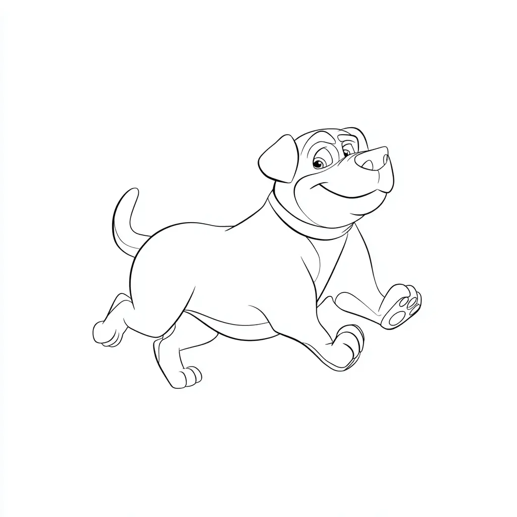 Dibujo de rottweiler en estilo cartoon para colorear Dibujo de rottweiler en estilo cartoon para colorear
