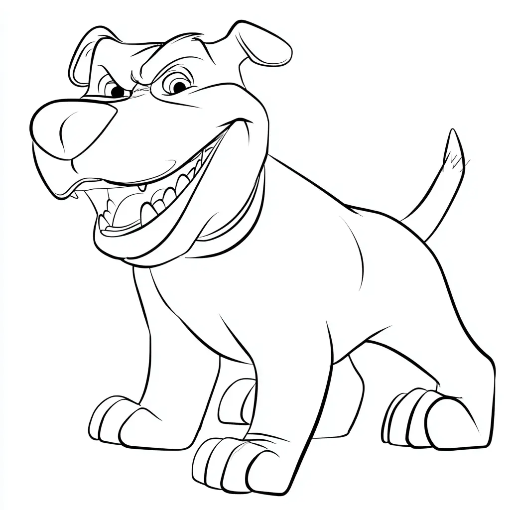 Dibujo de rottweiler estilo cartoon para colorear Dibujo de rottweiler estilo cartoon para colorear