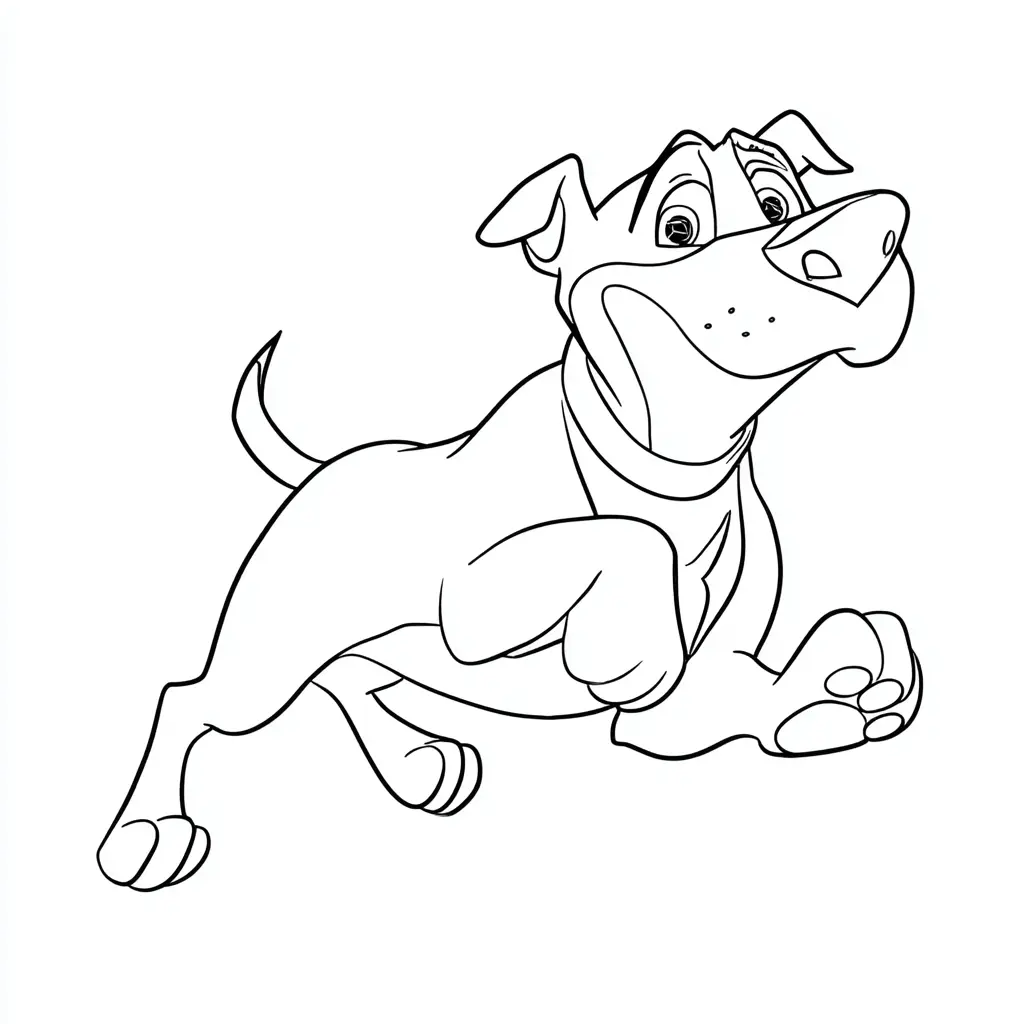 Dibujo de rottweiler cartoon en movimiento para colorear Dibujo de rottweiler cartoon en movimiento para colorear