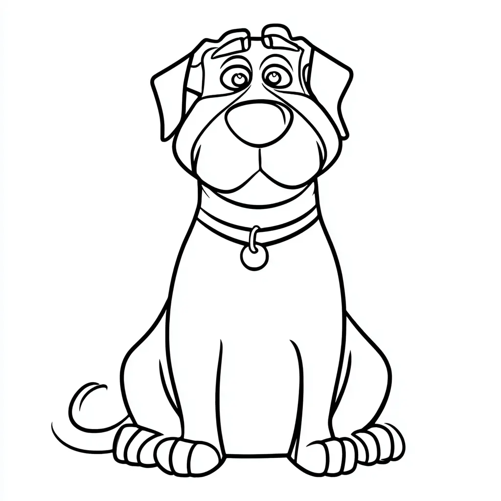 Dibujo de rottweiler senior sencillo para colorear Dibujo de rottweiler senior sencillo para colorear
