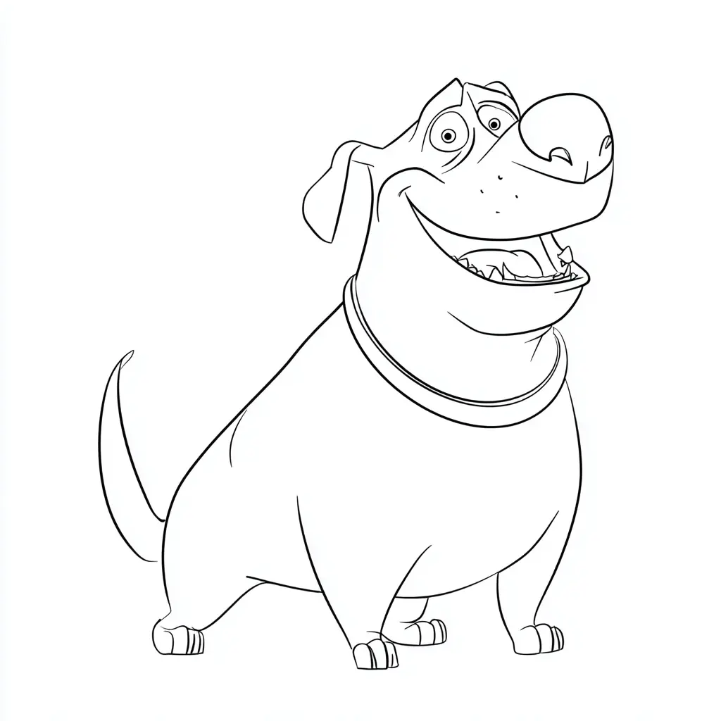 Dibujo de rottweiler estilo caricatura para colorear Dibujo de rottweiler estilo caricatura para colorear