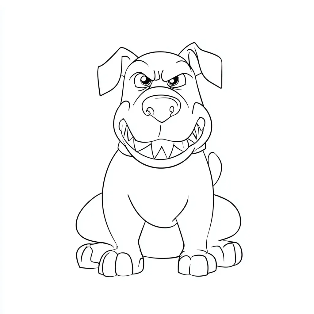 Dibujo de caricatura de rottweiler enfadado para colorear Dibujo de caricatura de rottweiler enfadado para colorear