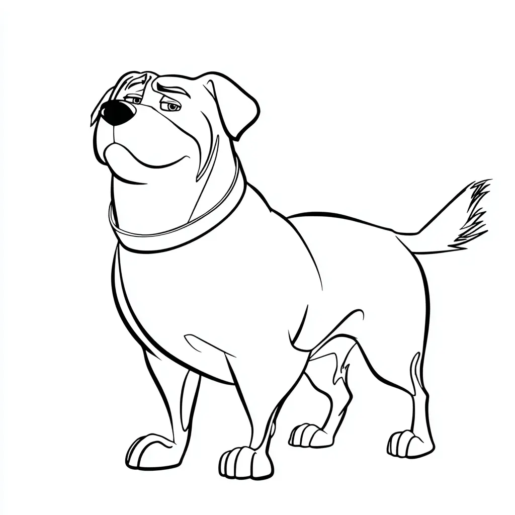 Dibujo de rottweiler de trazo grueso para colorear Dibujo de rottweiler de trazo grueso para colorear