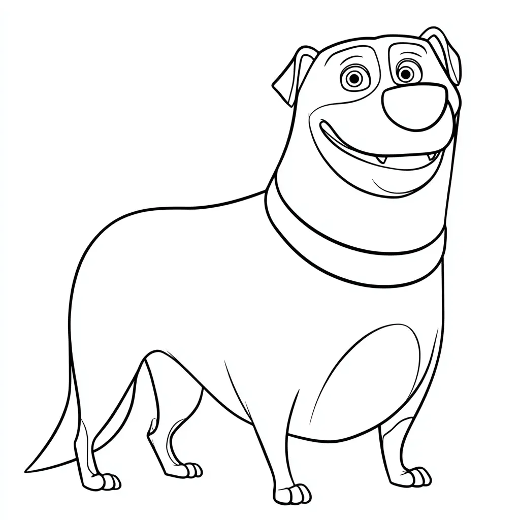 Dibujo de rottweiler estilo infantil para colorear Dibujo de rottweiler estilo infantil para colorear