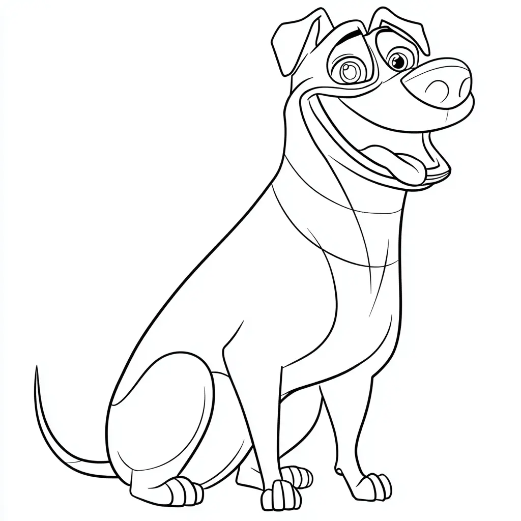 Dibujo de rottweiler con expresión divertida para colorear Dibujo de rottweiler con expresión divertida para colorear