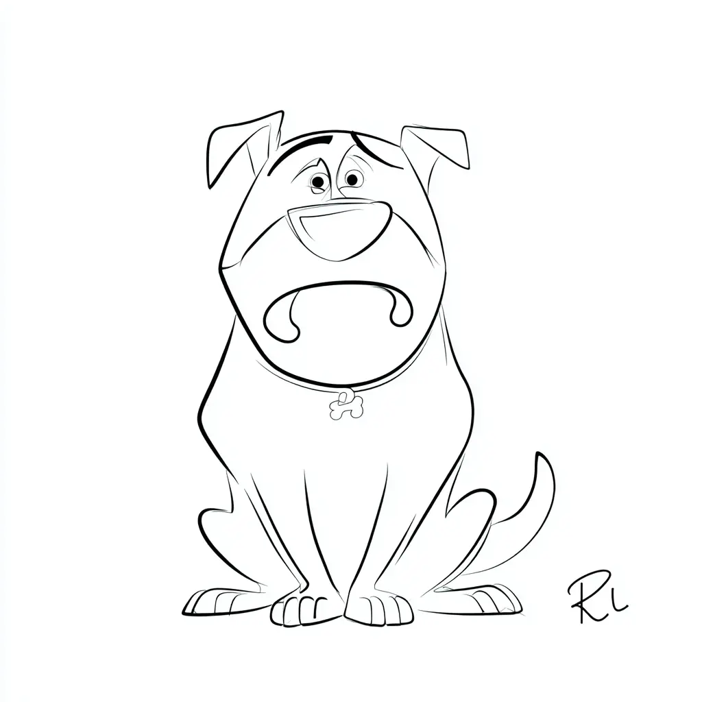 Dibujo de boceto de rottweiler triste para colorear Dibujo de boceto de rottweiler triste para colorear