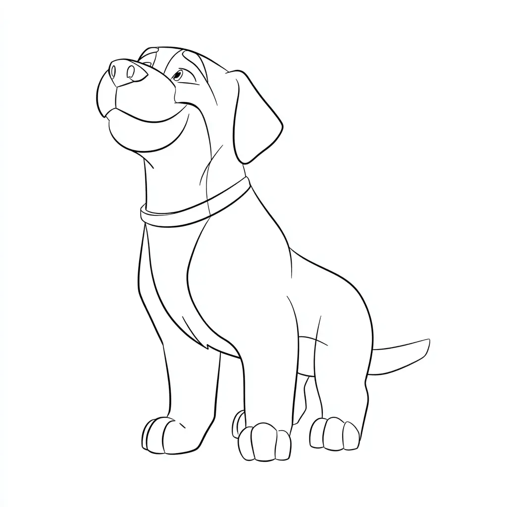 Dibujo de rottweiler de líneas simples para colorear Dibujo de rottweiler de líneas simples para colorear
