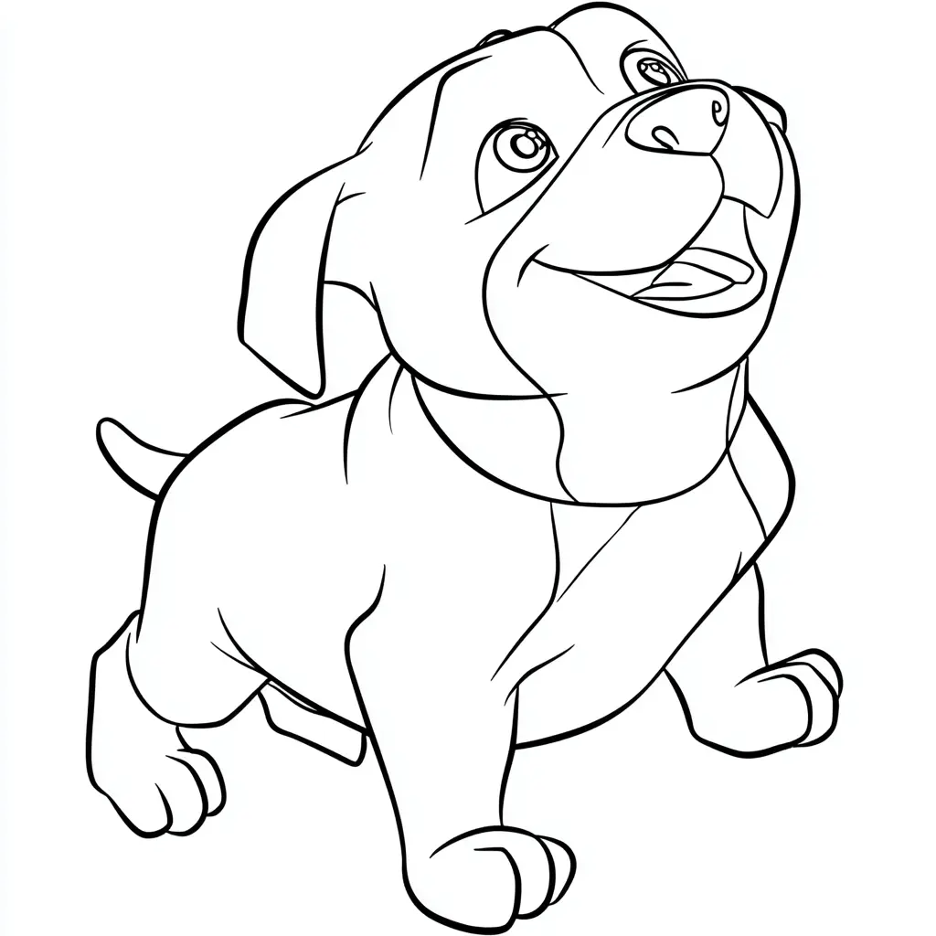Dibujo de perrito rottweiler adorable para colorear Dibujo de perrito rottweiler adorable para colorear