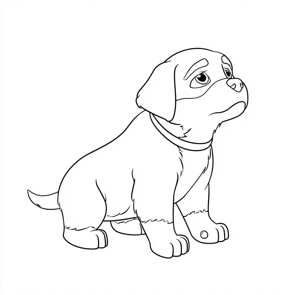 Dibujo de perrito rottweiler de mirada triste para colorear Dibujo de perrito rottweiler de mirada triste para colorear